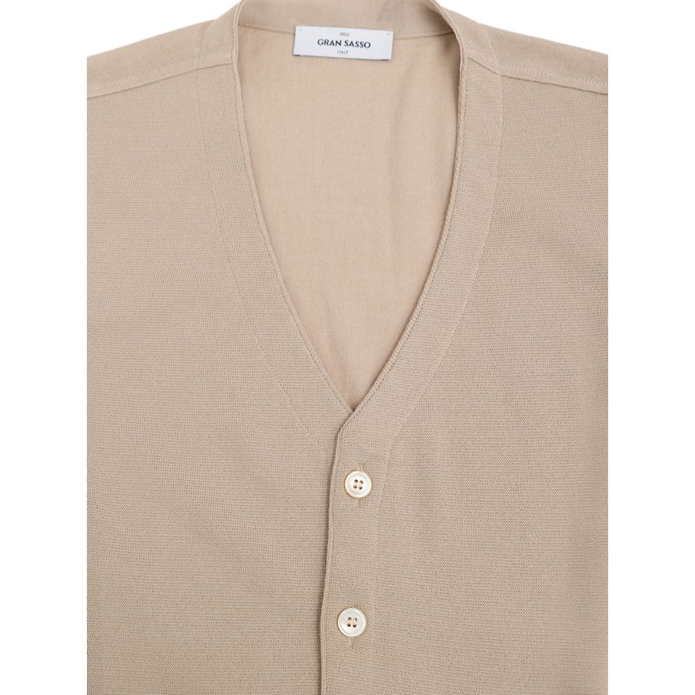 Beige Cotton Sleveless Jacket