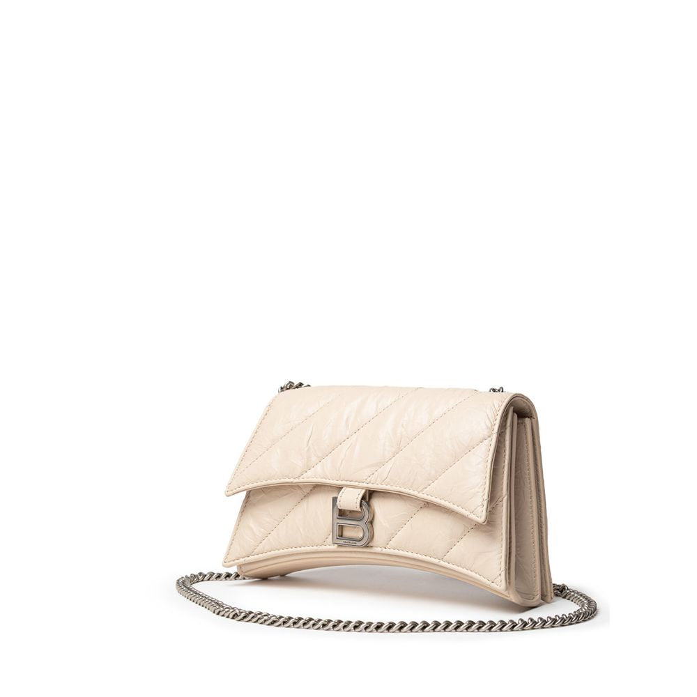 Beige Leather Shoulder Bag