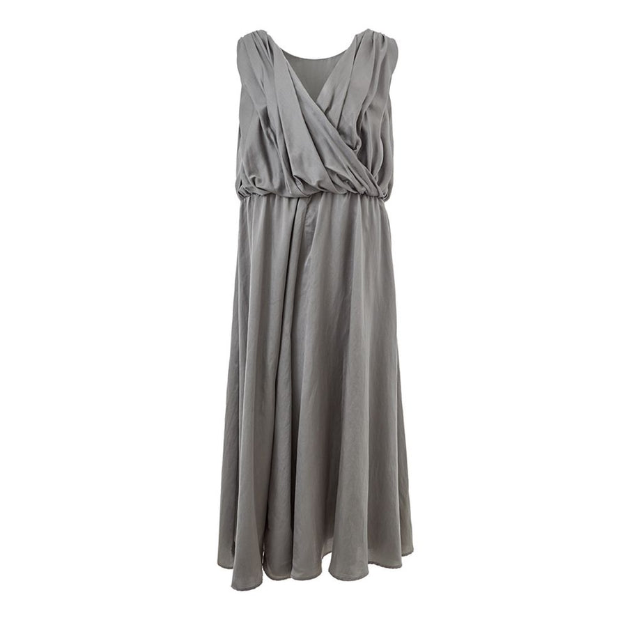 Gray Silk Casual Dress