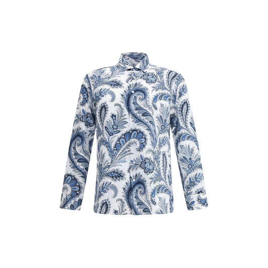 Blue Cotton Pattern Shirt