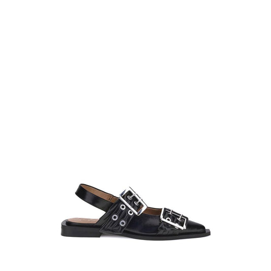 Black Recycled Polyester Ballet Flats