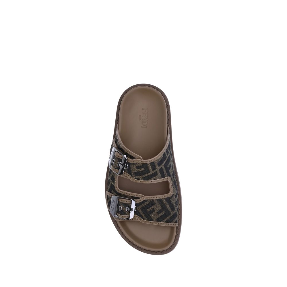 Brown Calf Leather Bos Taurus Flat Sandals