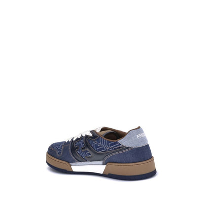 Blue Cotton Low Top Sneakers