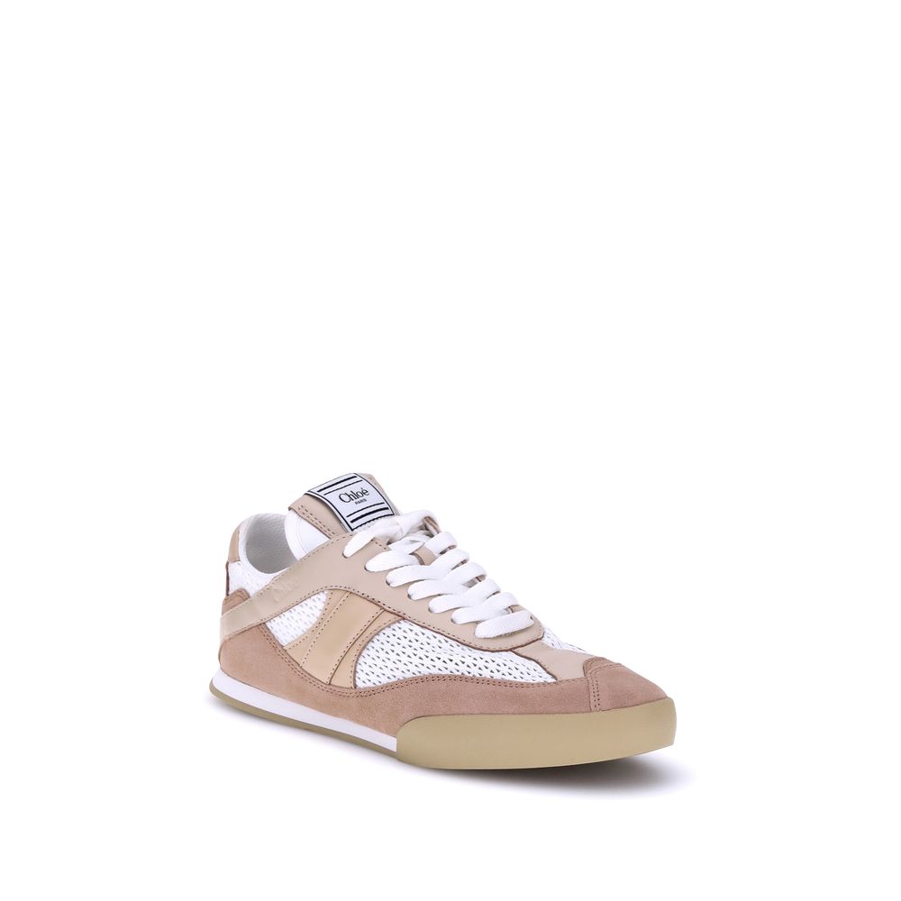 Beige Calf Leather Bos Taurus Low Top Sneakers