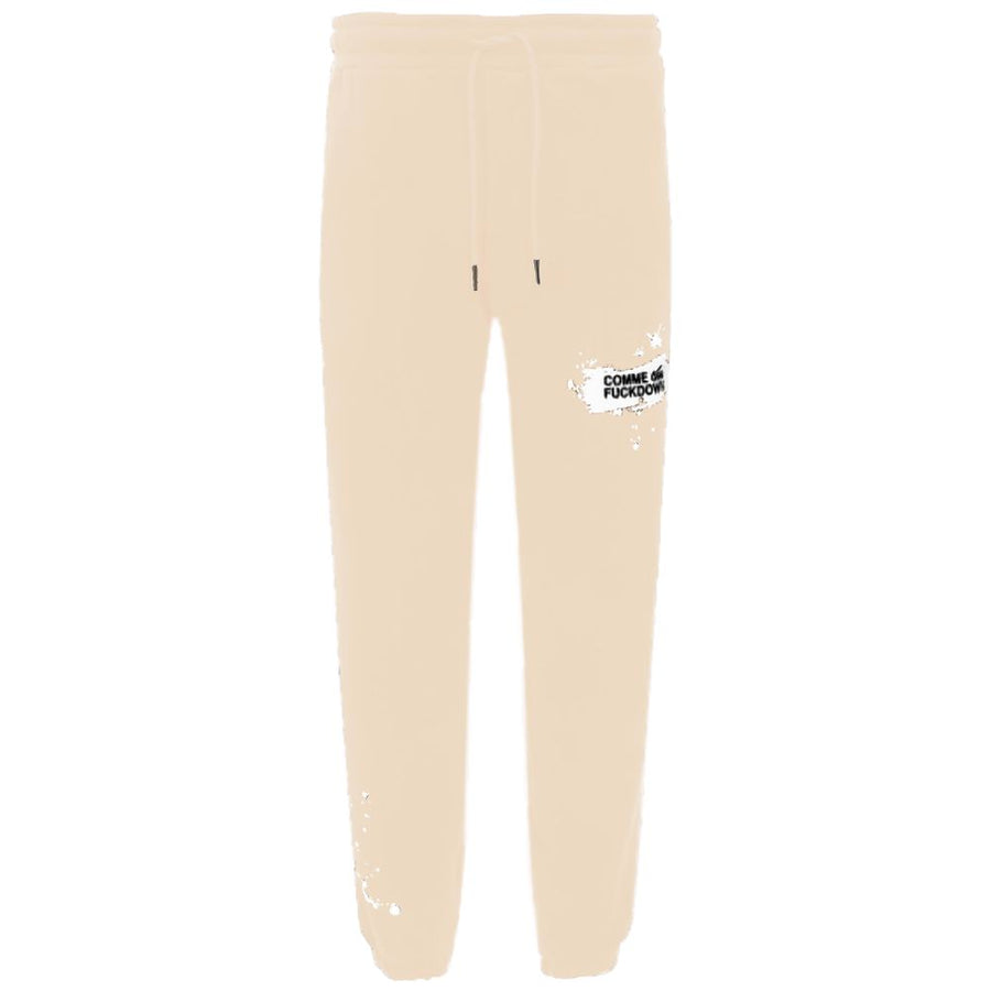 Beige Cotton Men Sweatpant