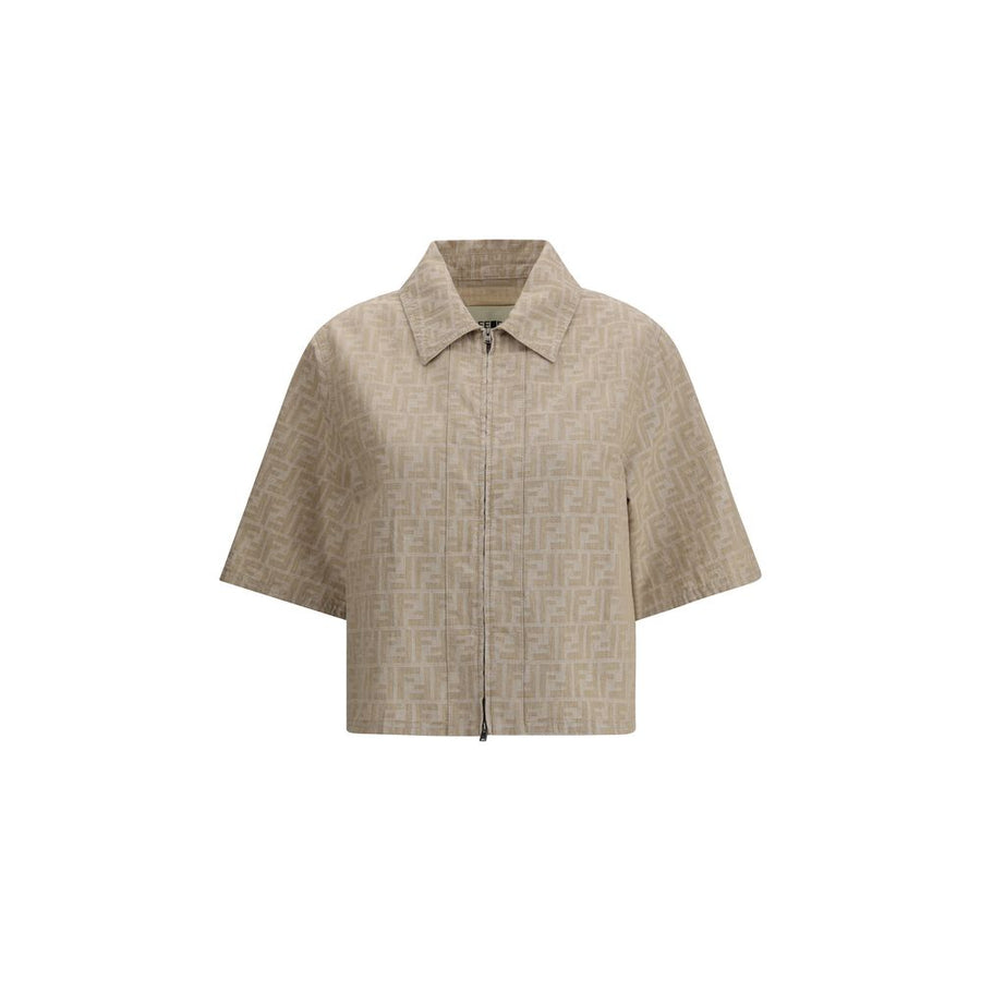 Beige Cotton Denim Jacket