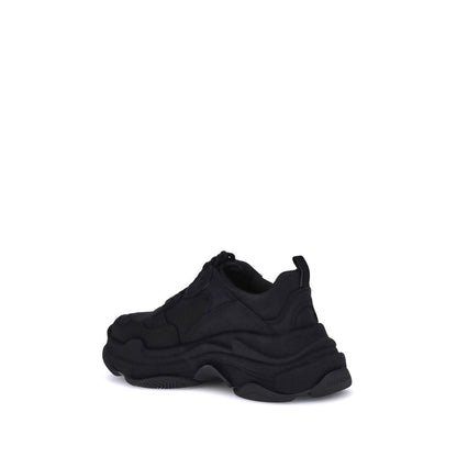 Black Fabric Chunky Sneakers