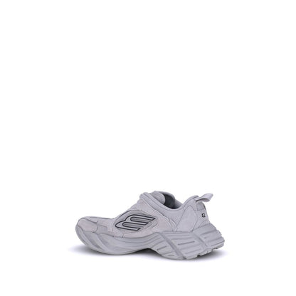 Gray Polyester Athletic Sneakers