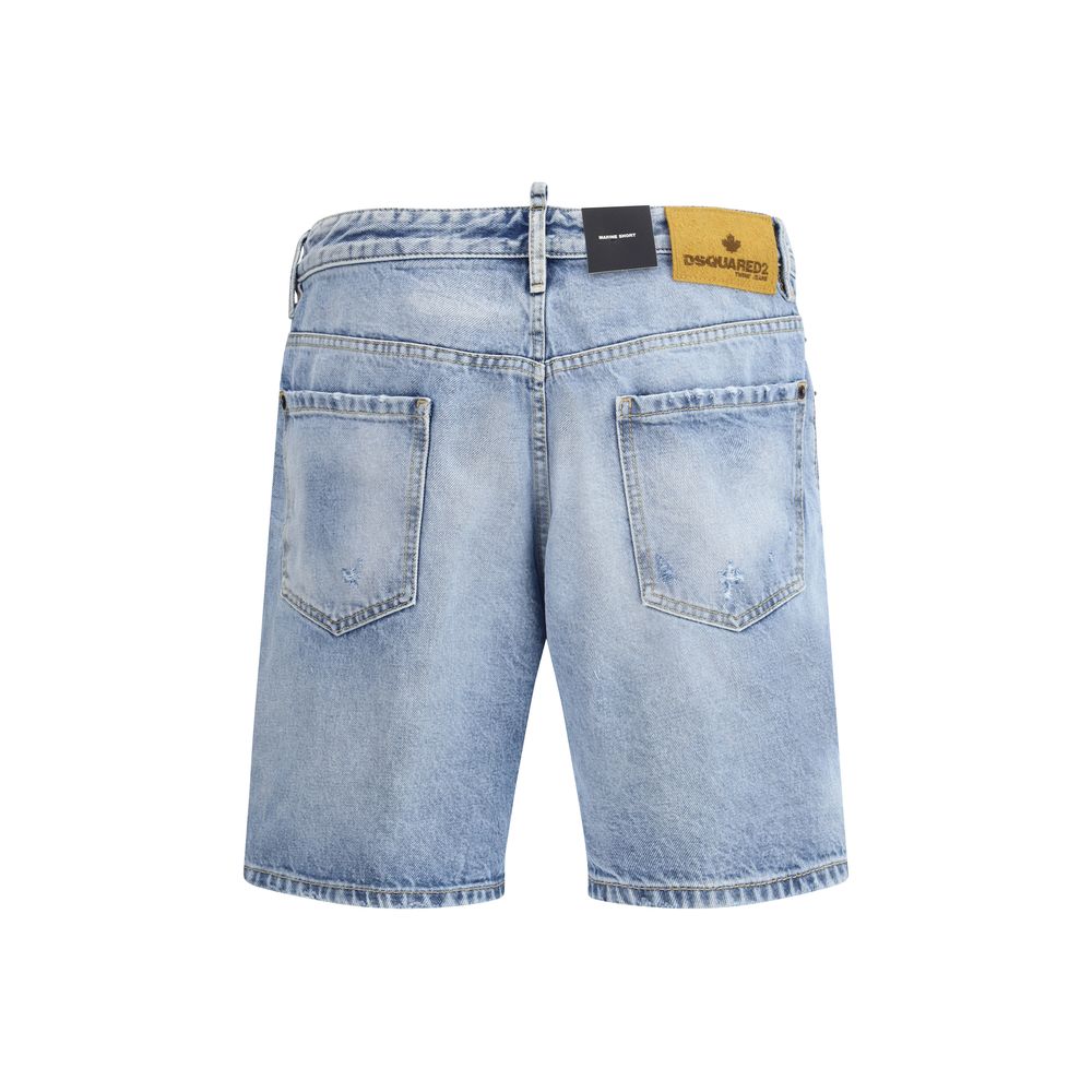 Light Blue Cotton Bermuda Shorts