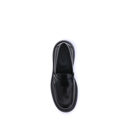 Black Rubber Platform Loafers