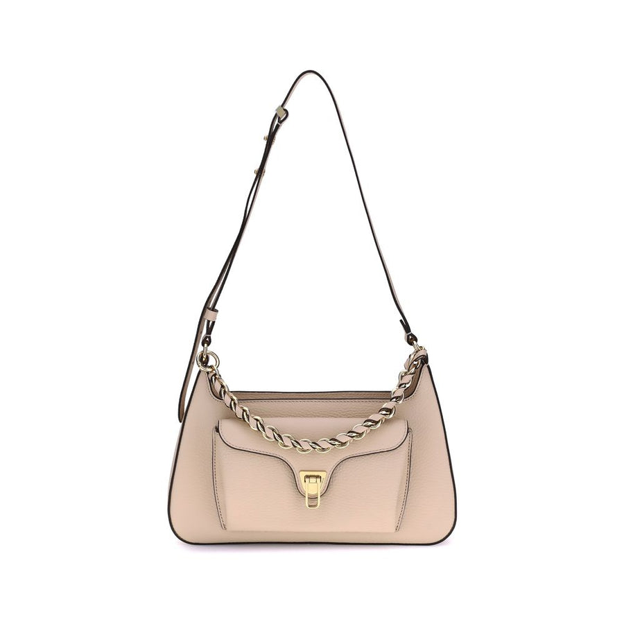 Beige Calf Leather Bos Taurus Shoulder Bag
