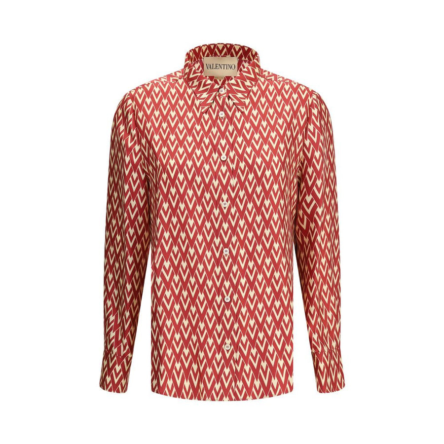 Red Silk Pattern Shirt