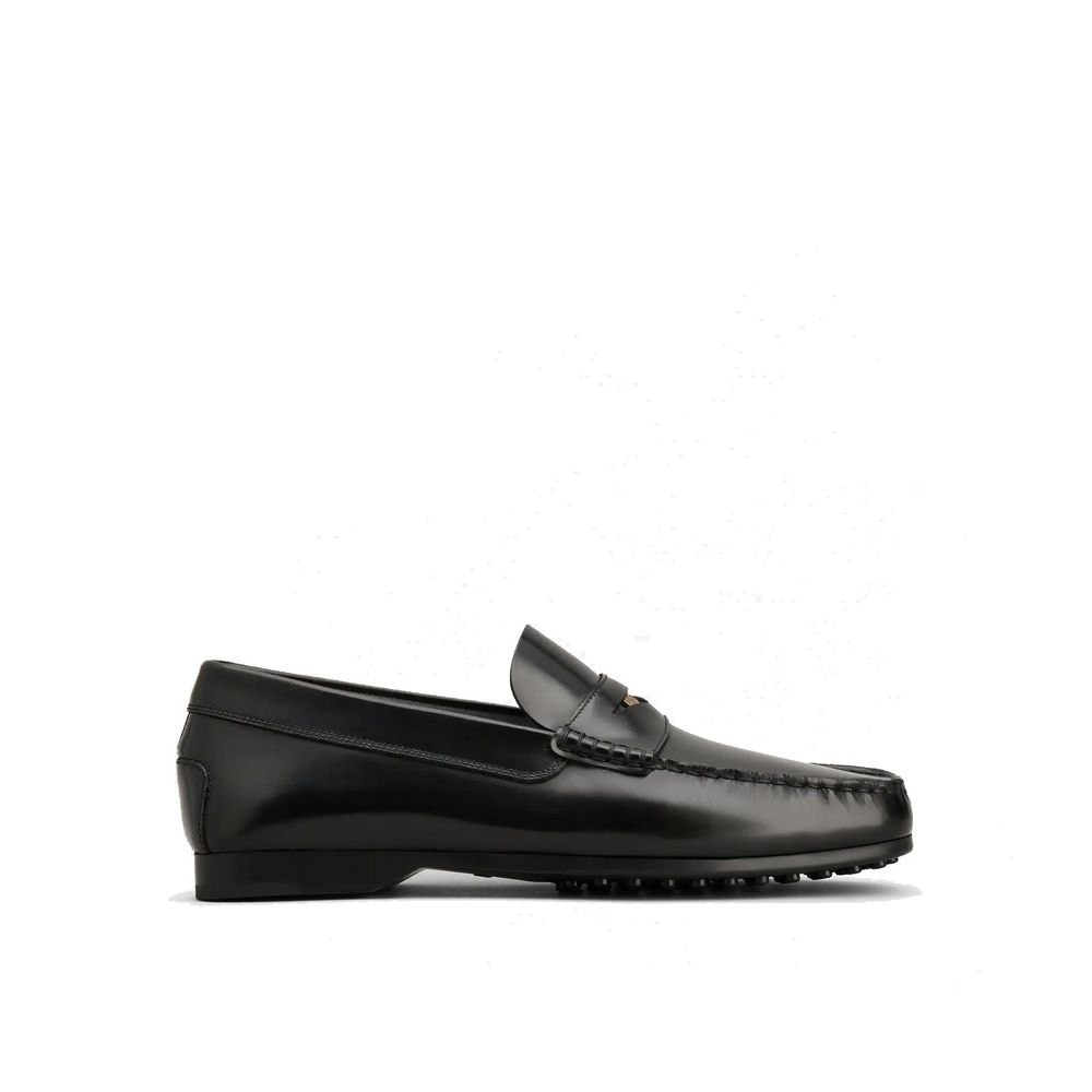 Black Calfskin Slip-On Loafers