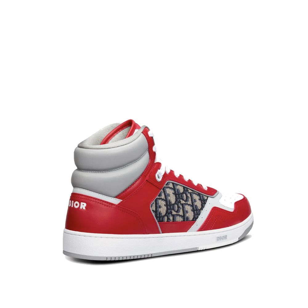 Red Leather High Top Sneakers