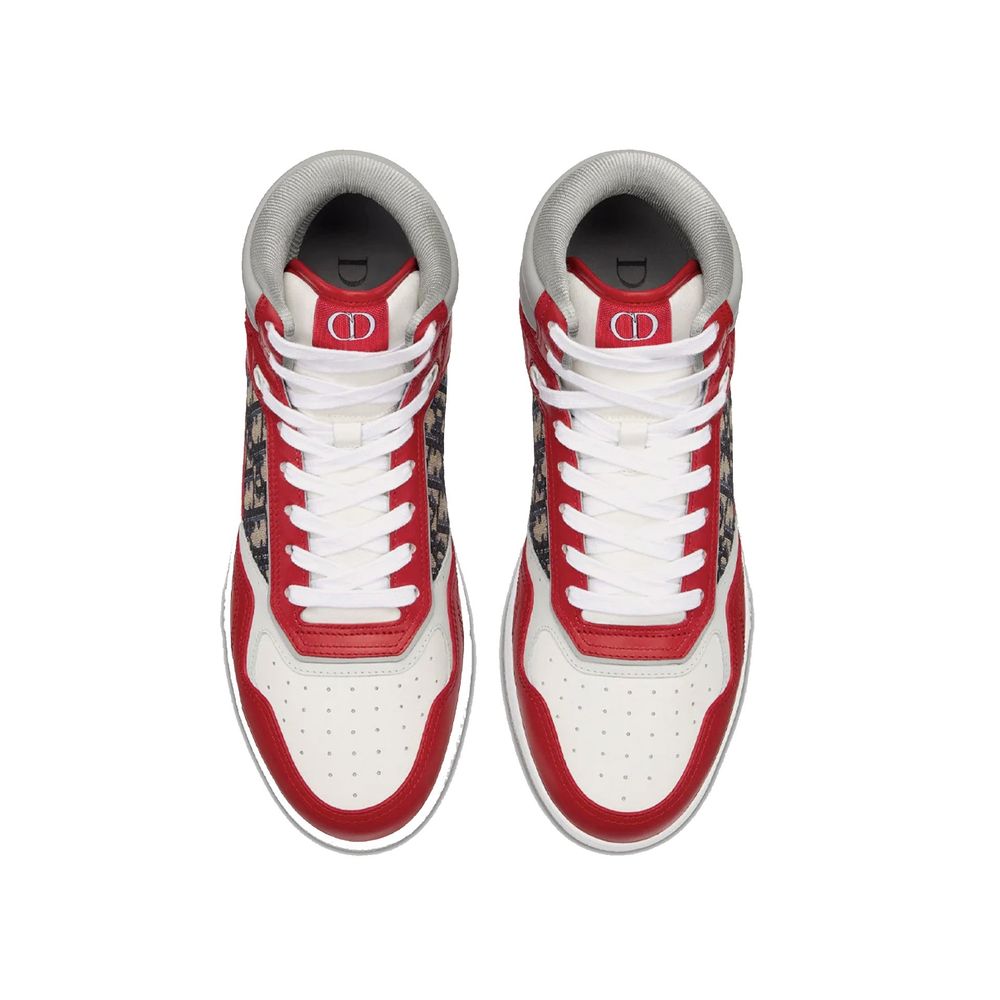 Red Leather High Top Sneakers