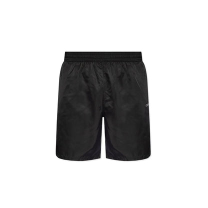 Black Polyester Swim Shorts