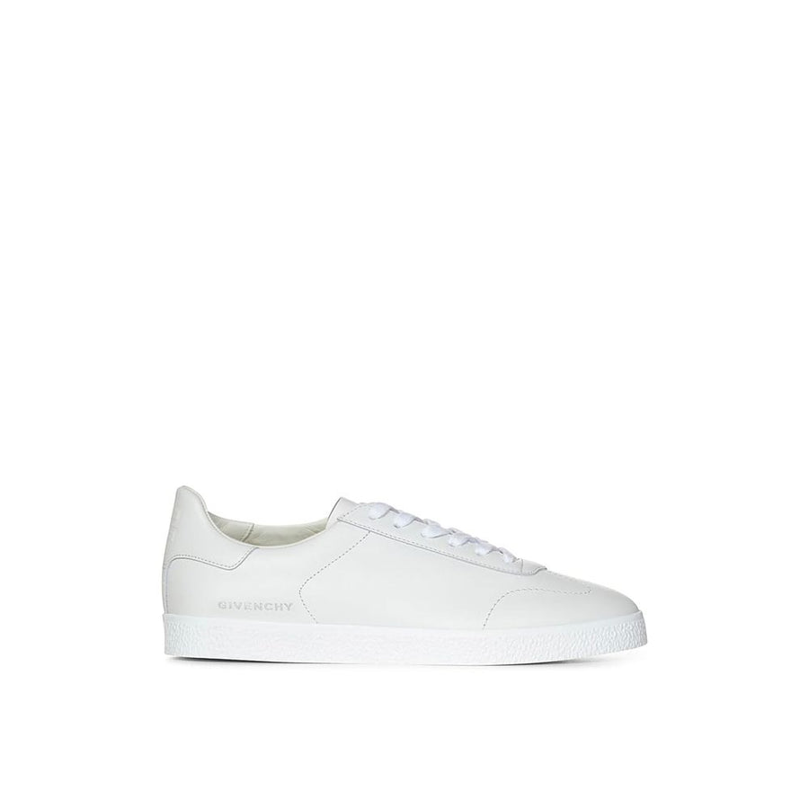 White Calfskin Low Top Sneakers