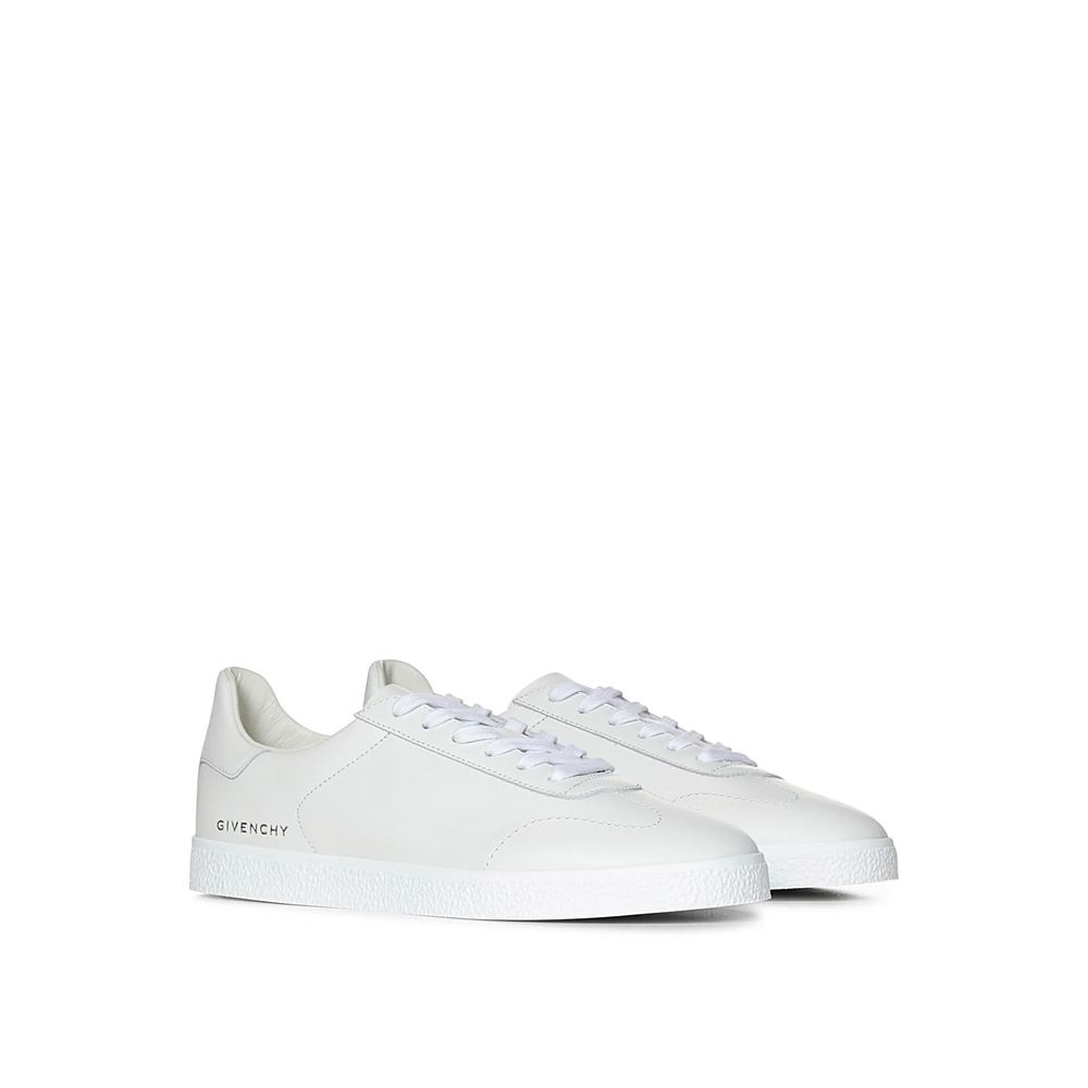 White Calfskin Low Top Sneakers