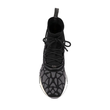 Black Fabric Athletic Sneakers