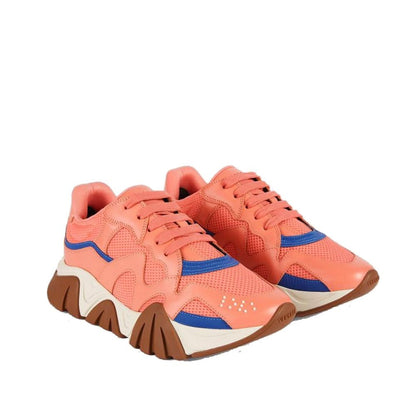 Orange Leather Chunky Sneakers
