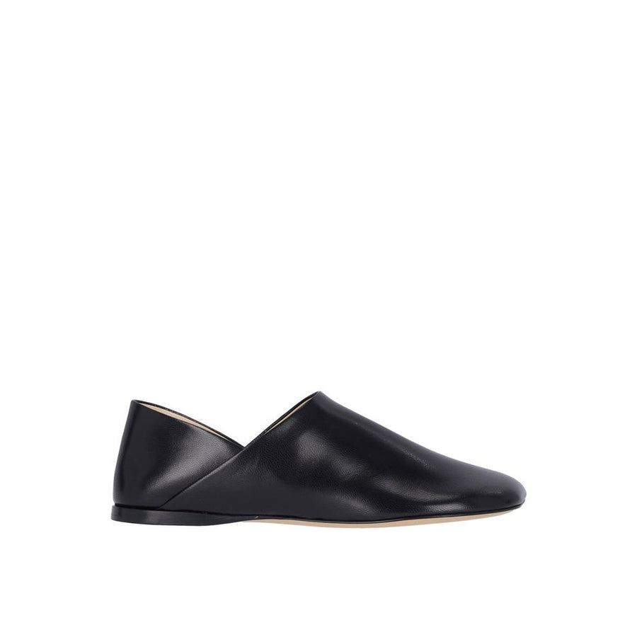 Black Lamb Leather Slip-On Loafers