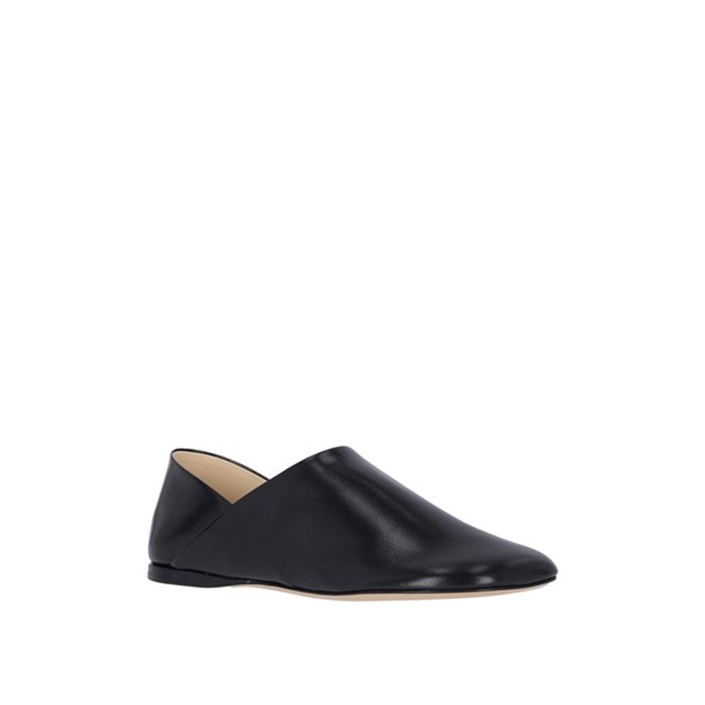 Black Lamb Leather Slip-On Loafers