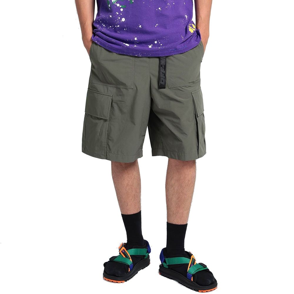 Green Polyamide Cargo Shorts