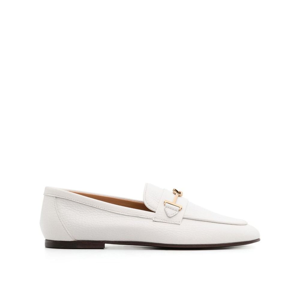 White Calfskin Slip-On Loafers