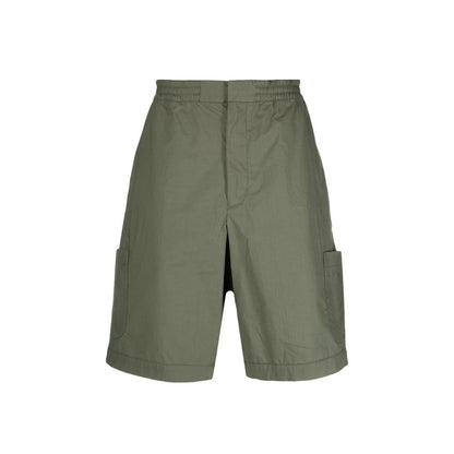 Green Cotton Bermuda Shorts