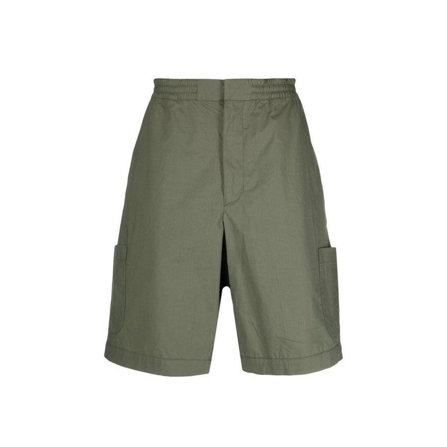 Green Cotton Bermuda Shorts