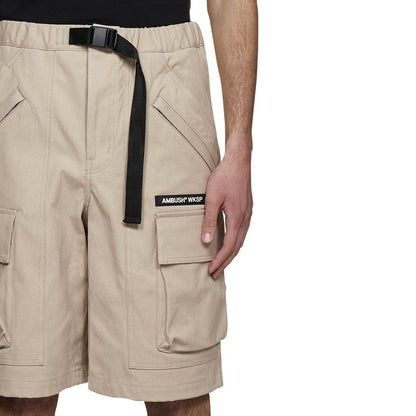Beige Cotton Bermuda Shorts