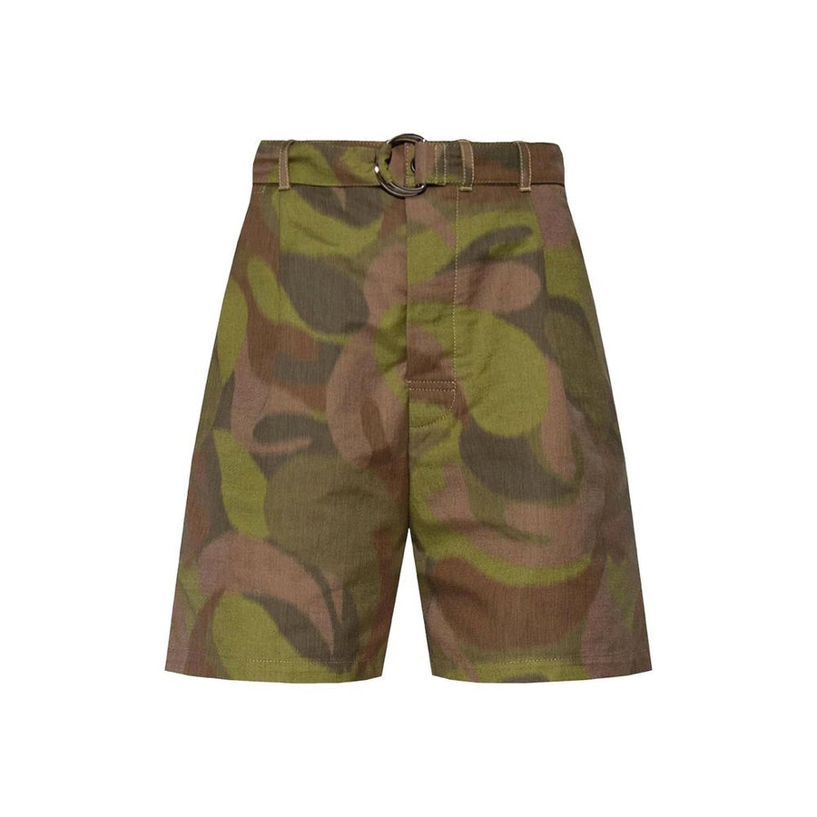 Green Cotton Bermuda Shorts