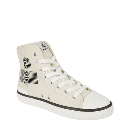 Beige Canvas High Top Sneakers