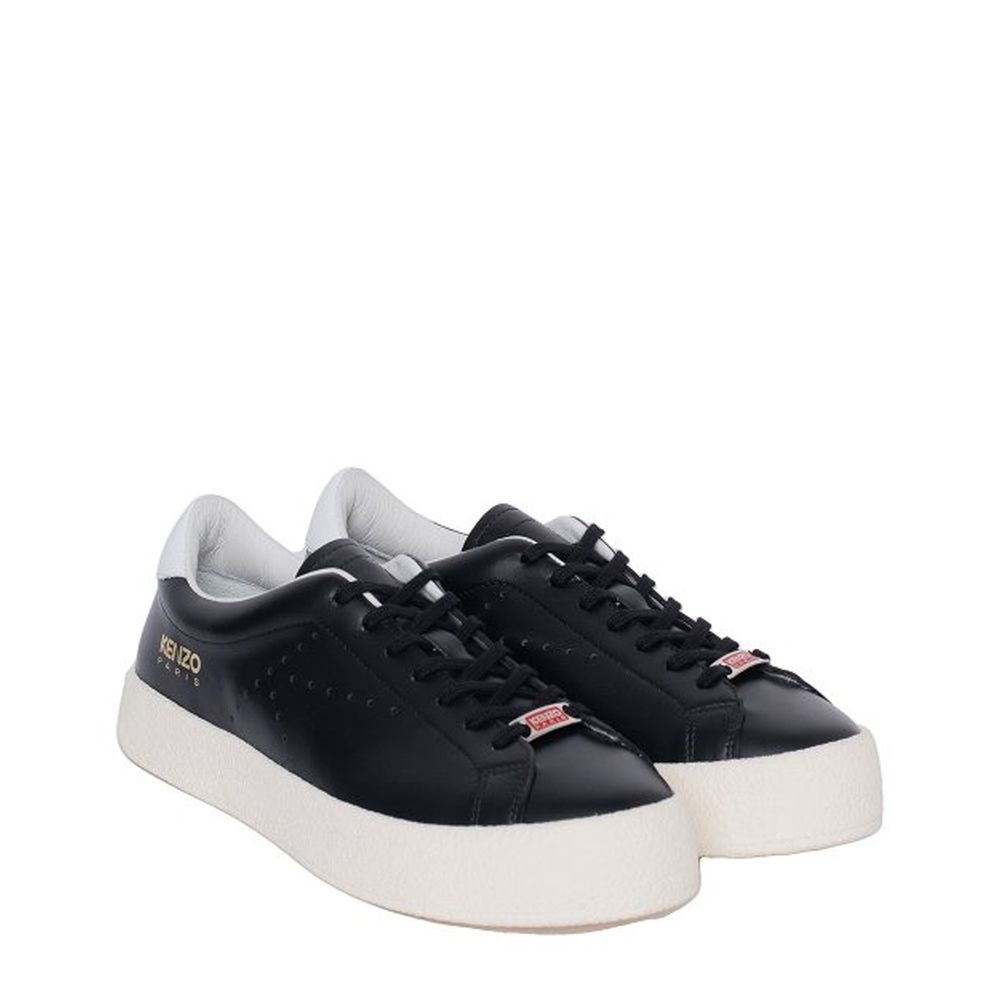 Black Calfskin Low Top Sneakers