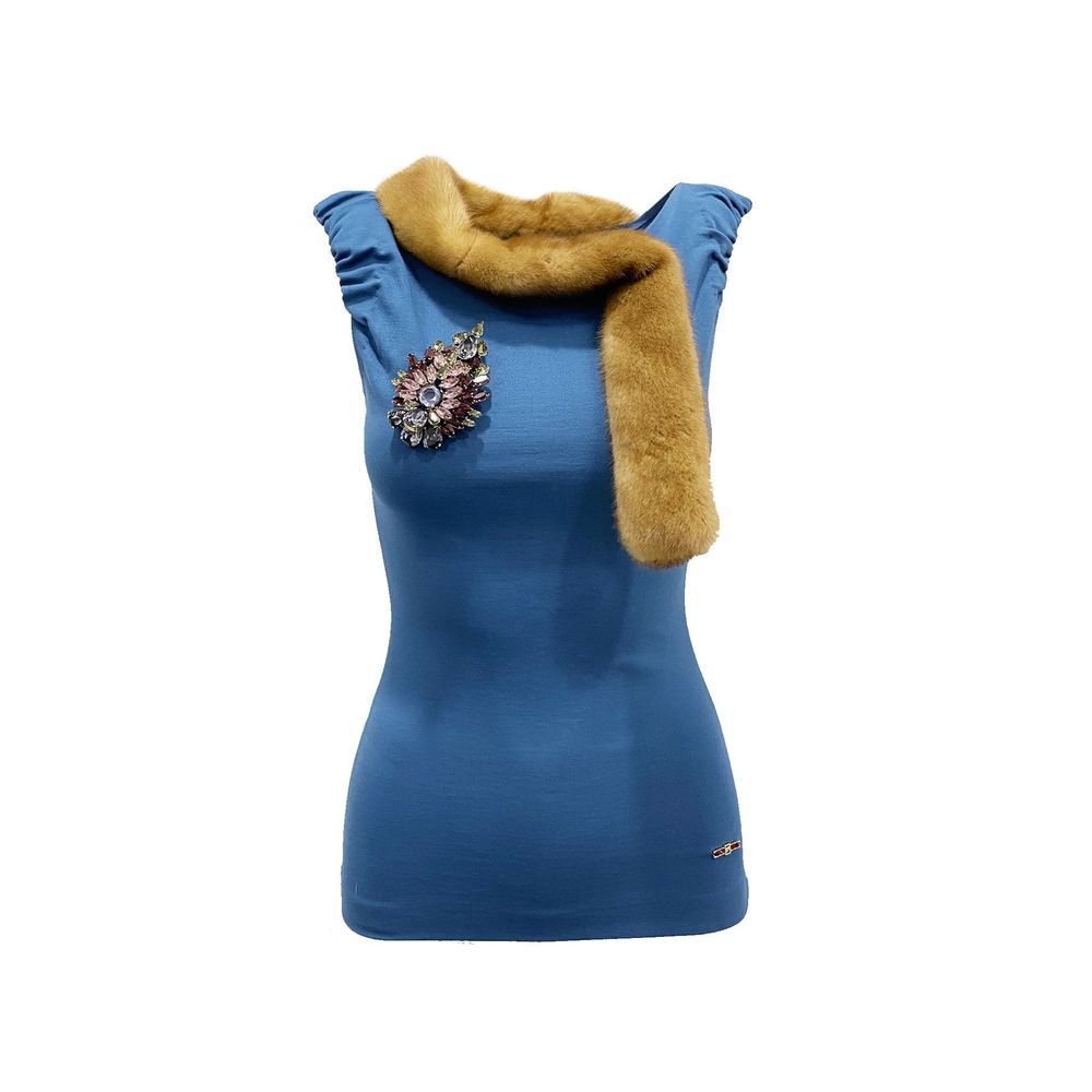 Mink Collar Sleeveless Top