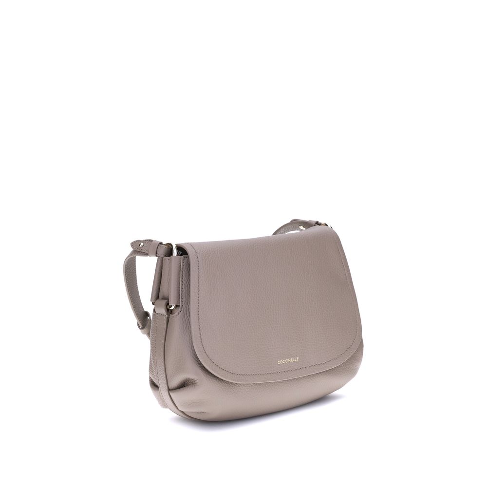 Beige Calf Leather Bos Taurus Shoulder Bag