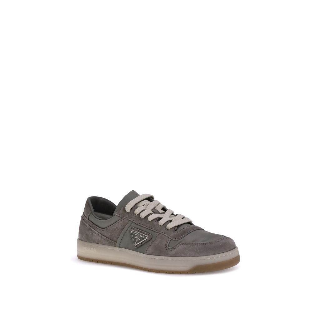 Gray Calf Leather Bos Taurus Low Top Sneakers