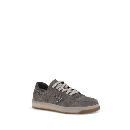 Gray Calf Leather Bos Taurus Low Top Sneakers