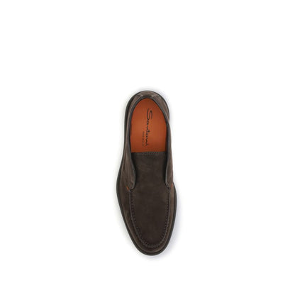 Brown Calf Leather Bos Taurus Slip-On Loafers