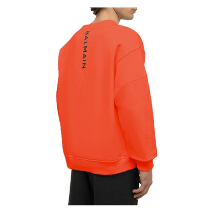 Orange Cotton Men Sweater