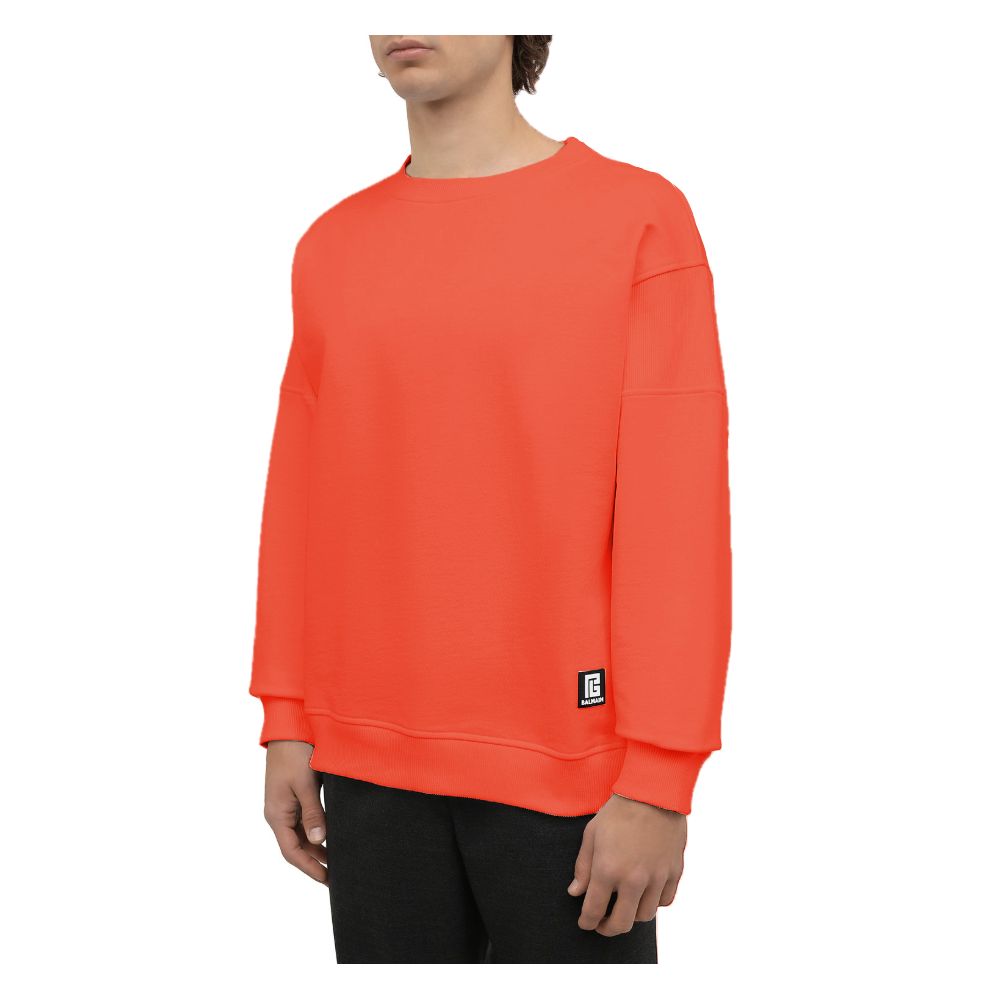 Orange Cotton Men Sweater