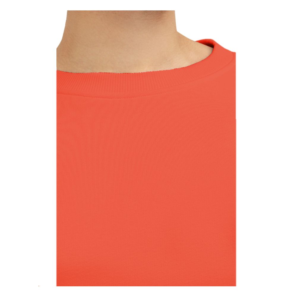 Orange Cotton Men Sweater