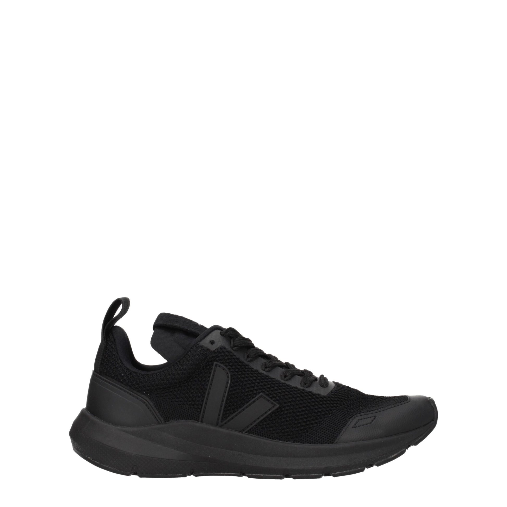Black Fabric Athletic Sneakers
