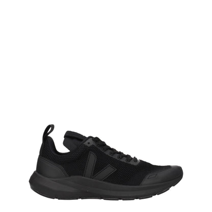Black Fabric Athletic Sneakers