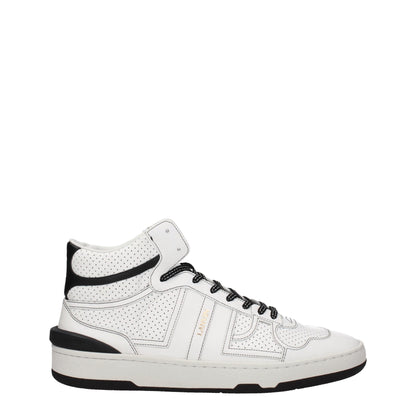 White Leather High Top Sneakers