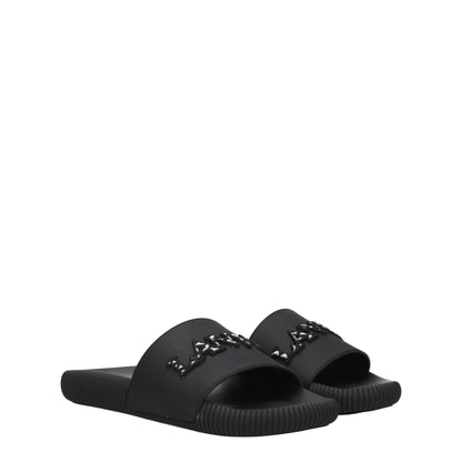 Black Cotton Slippers