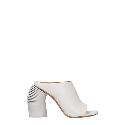 White Leather Platform Sandals