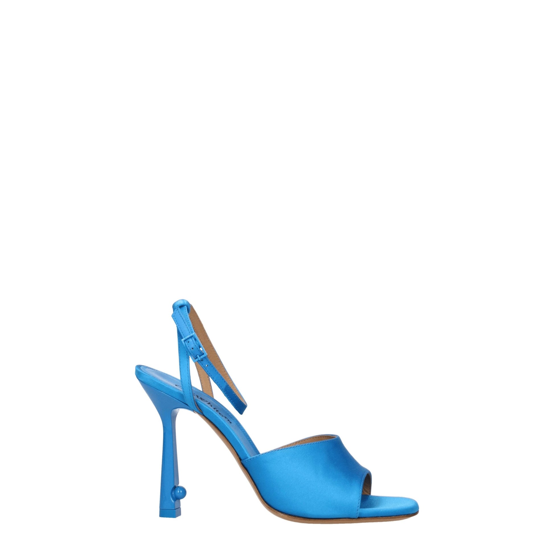 Blue Satin Stiletto Heel Sandals