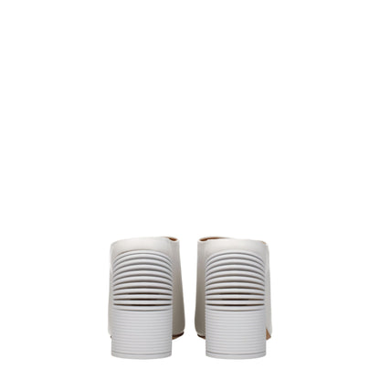 White Leather Platform Sandals