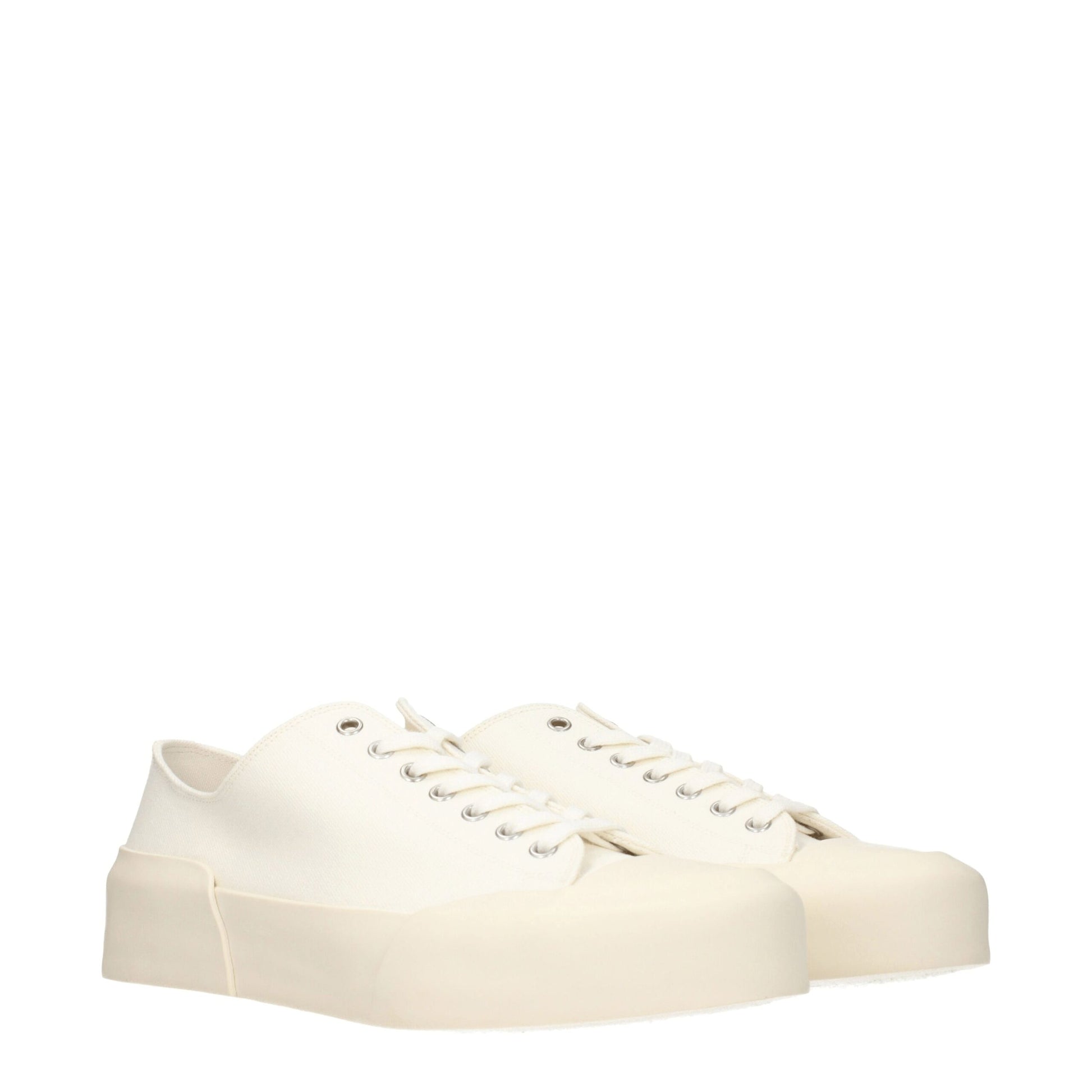Beige Fabric Low Top Sneakers